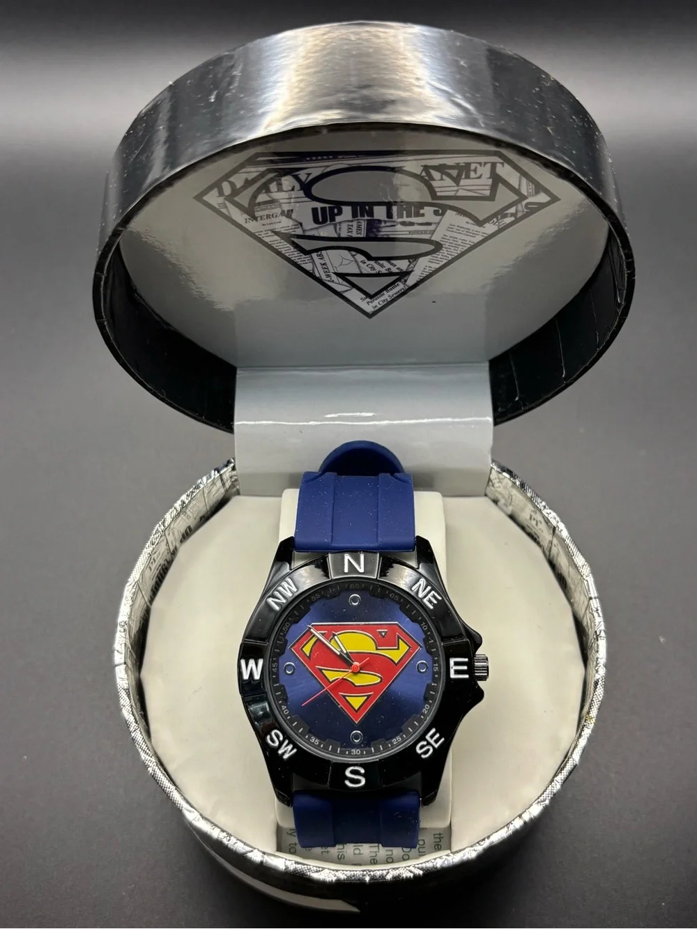 Men's Blue Superman Logo Sport Watch